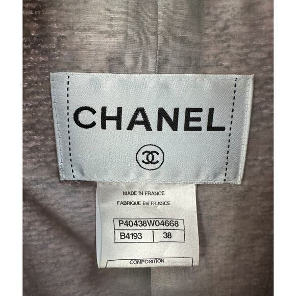 Chanel Pink Silk Tweed Zip Front Jacket - Size 38 - Picture 6 of 9